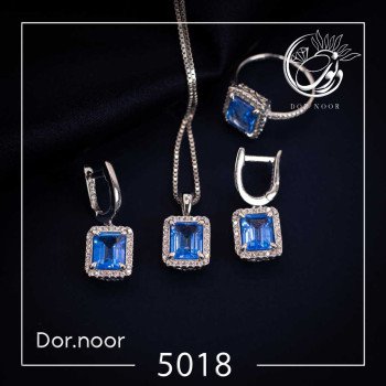 ست سرویس نقره با توپاز سوئیسی 5018