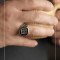 انگشتر نقره مردانه با نگین اتمی