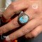 انگشتر نقره مردانه با سنگ فیروزه نیشابور کد Rm65