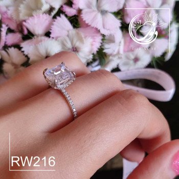 انگشتر نقره زنانه نگین اتمی کد Rw216