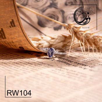 انگشتر نقره زنانه با سنگ تانزانایت کد RW104