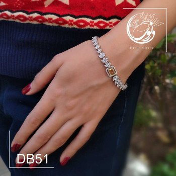 دستبند‎ نقره با سنگ سیترین کد DB51