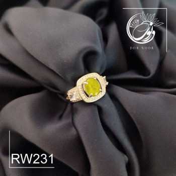 انگشتر نقره زنانه باسنگ زبرجد کد Rw231
