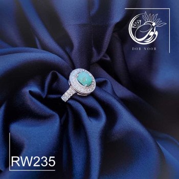 انگشتر نقره زنانه با سنگ فیروزه کد RW235