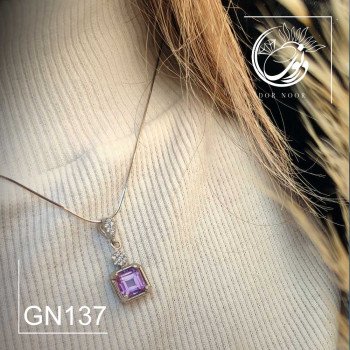 مدال نقره با سنگ آمیتیست کد Gn137-1