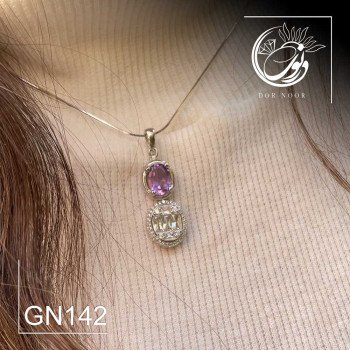 مدال نقره با سنگ آمیتیست کد GN142_1