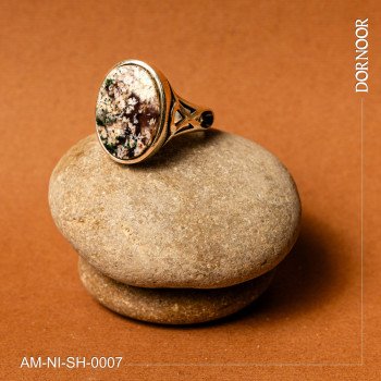 انگشتر نقره مردانه با سنگ عقیق شجر