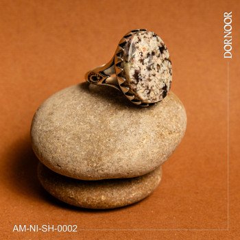 انگشتر نقره مردانه با سنگ عقیق شجر