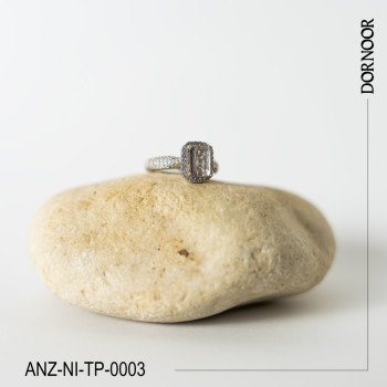 انگشتر نقره زنانه باسنگ توپاز پاکستانی