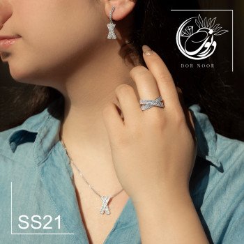 سرویس نقره با نگین اتمی کد محصول SS21