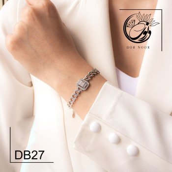 دستبند نقره با نگین اتمی کد DB27