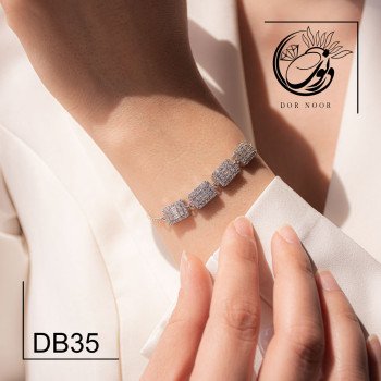 دستبند نقره با نگین اتمی کد DB35