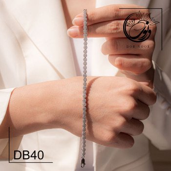 دستبند نقره با نگین اتمی کد DB40