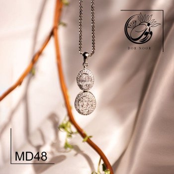 مدال نقره‌ با نگین اتمی کد MD48