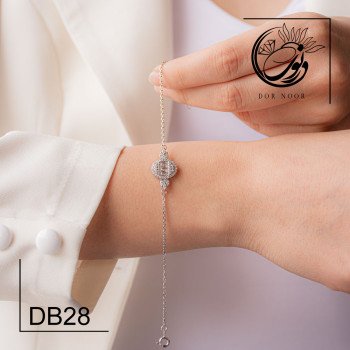 دستبند نقره زنانه با نگین اتمی کد Db28