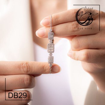 دستبند نقره زنانه با نگین اتمی حد Db29