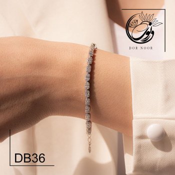 دستبند نقره با نگین اتمی کد DB36