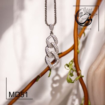 مدال نقره‌ با نگین اتمی کد MD51