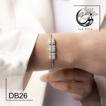دستبند نقره با نگین اتمی کد DB26