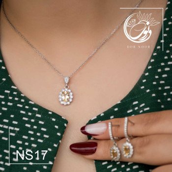 نیم ست با سنگ سیترین کد محصول Ns17