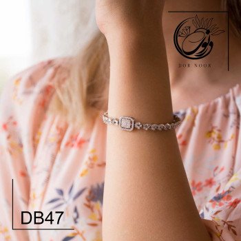 دستبند نقره با نگین اتمی کد DB47