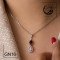 مدال نقره با سنگ گارنت کد Gn16
