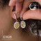 گوشواره نقره با سنگ یاقوت زرد کد ew26