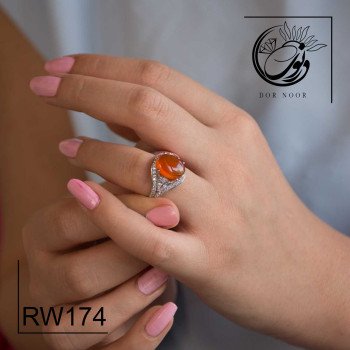 انگشتر نقره زنانه باسنگ عقیق rw174