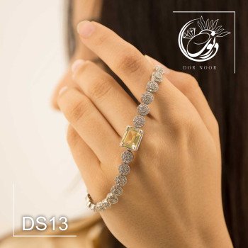 دستبند نقره باسنگ لمون کوارتزds13