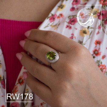 انگشتر نقره زنانه باسنگ زبرجدrw178
