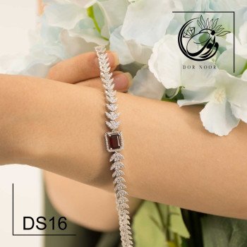 دستبند نقره باسنگ گارنت ds16
