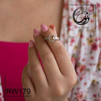 انگشتر نقره زنانه باسنگ سیترین rw179