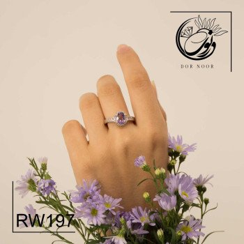 انگشتر نقره زنانه باسنگ آمیتیست rw197