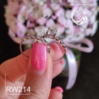 حلقه وپشت حلقه نقره زنانه نگین اتمی کد Rw214