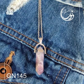 مدال با سنگ آمیتیست منشوری کد GN145