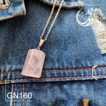 مدال با سنگ رزکوارتز استوانه ای کد GN160