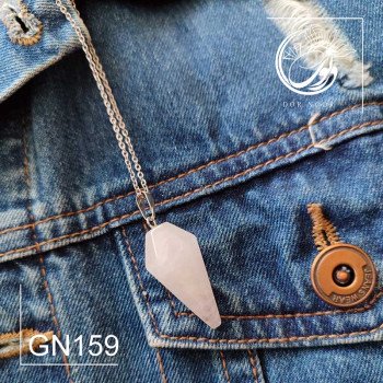 مدال با سنگ کوارتز شفاف منشوری کد GN159