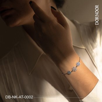 دستبند نقره نگین اتمی