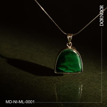 مدال نقره با سنگ مالاکیت