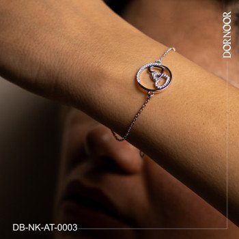 دستبند نقره نگین اتمی