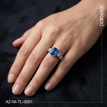 انگشتر نقره زنانه با سنگ توپاز کد AZ-NI-TL-0001
